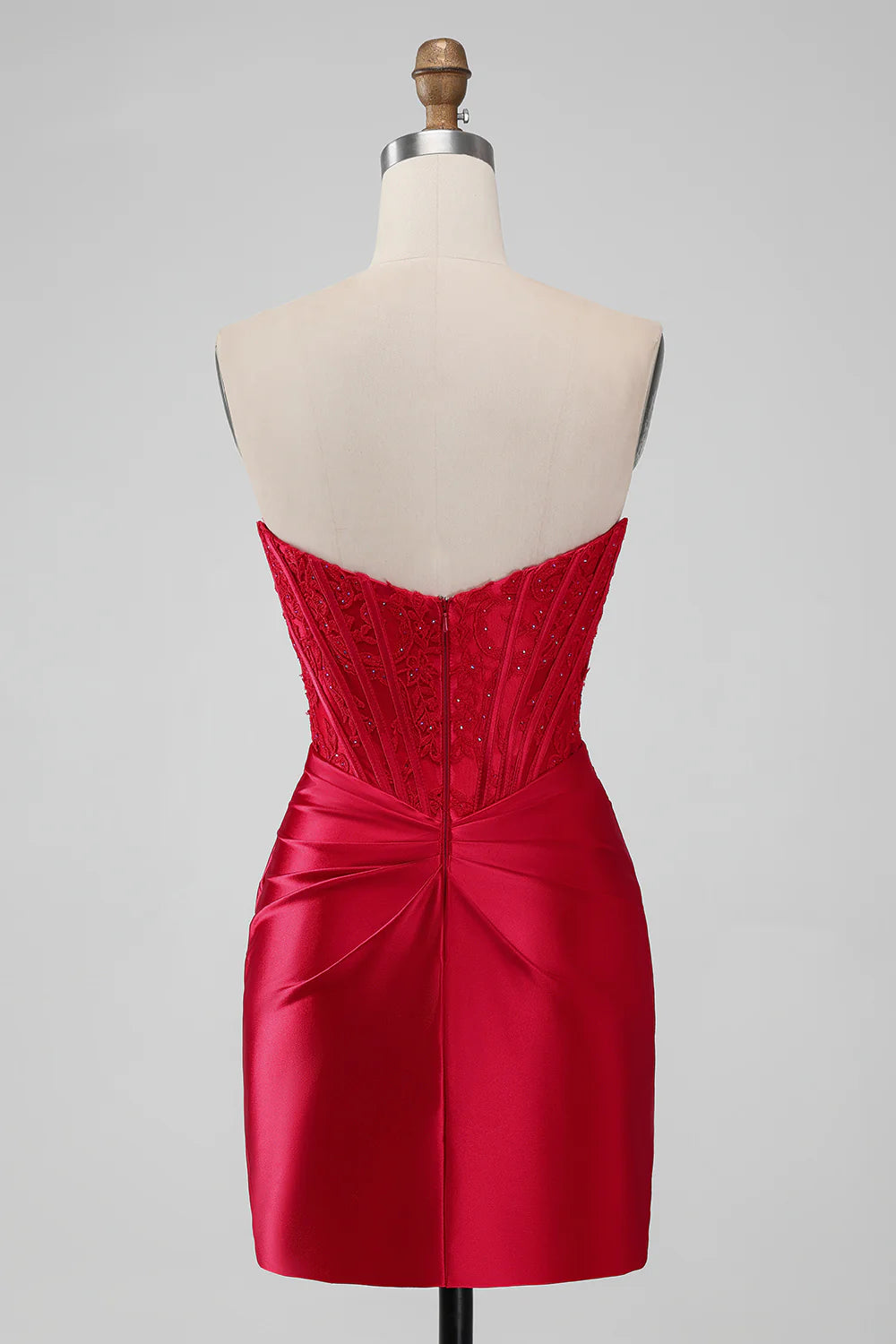 Sparky Strapless Bodycon Short Homecoming Dress with Lace