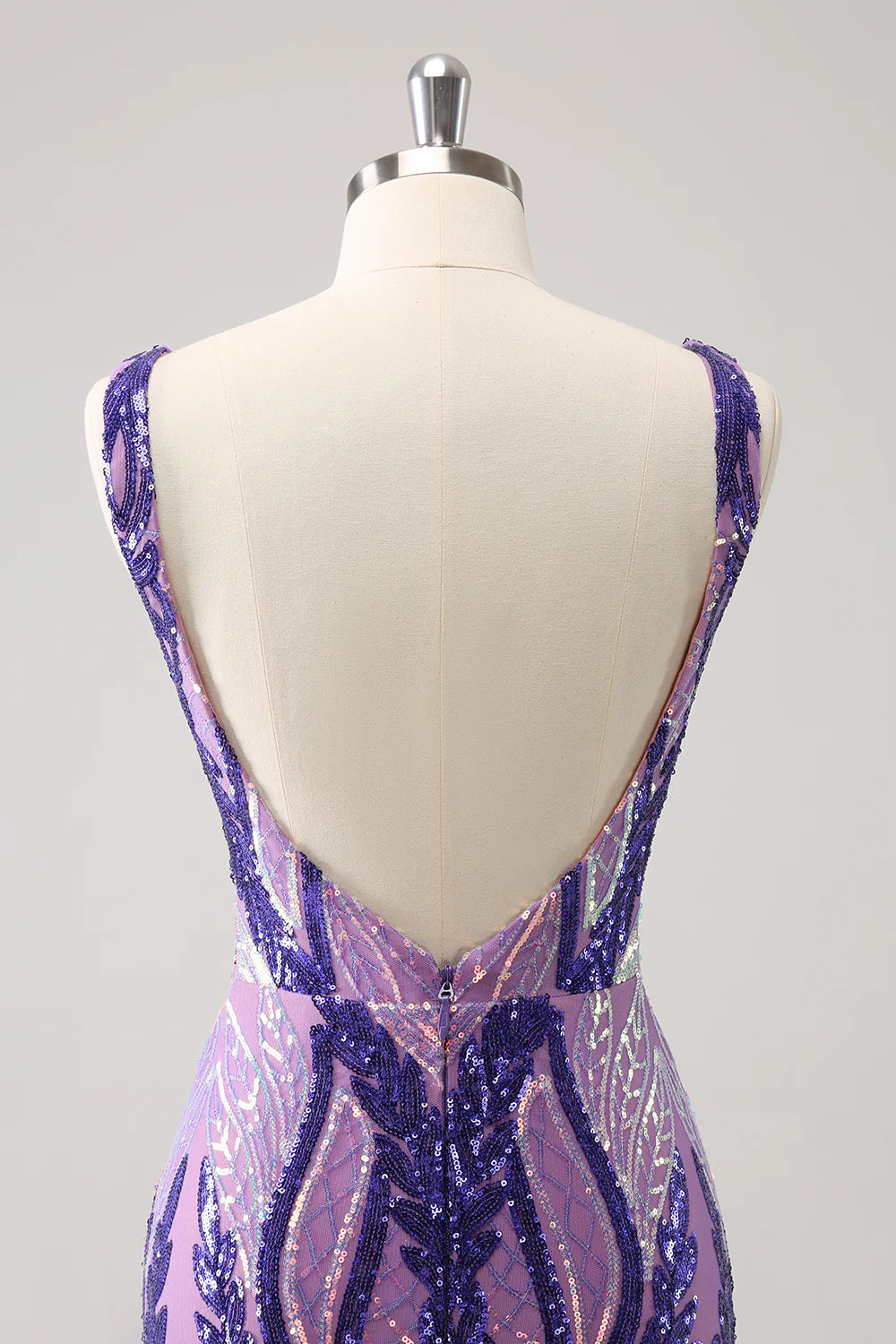 Sparkly Sequined Tight V Neck Homecoming Dress