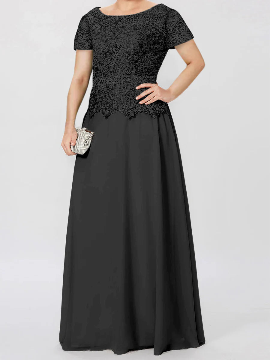 A-Line Short Sleeves Mother Of The Bride Dresses