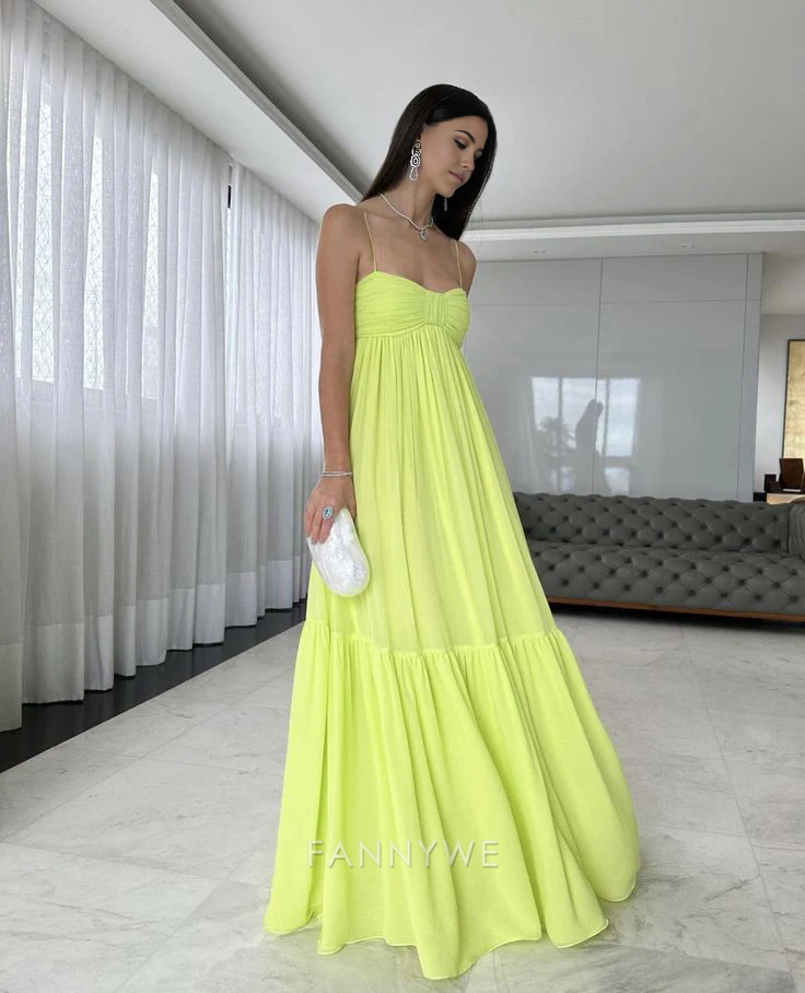 Vestidos formales verdes con tirantes finos de corte A, vestidos de dama de honor, vestidos de noche, vestidos de fiesta