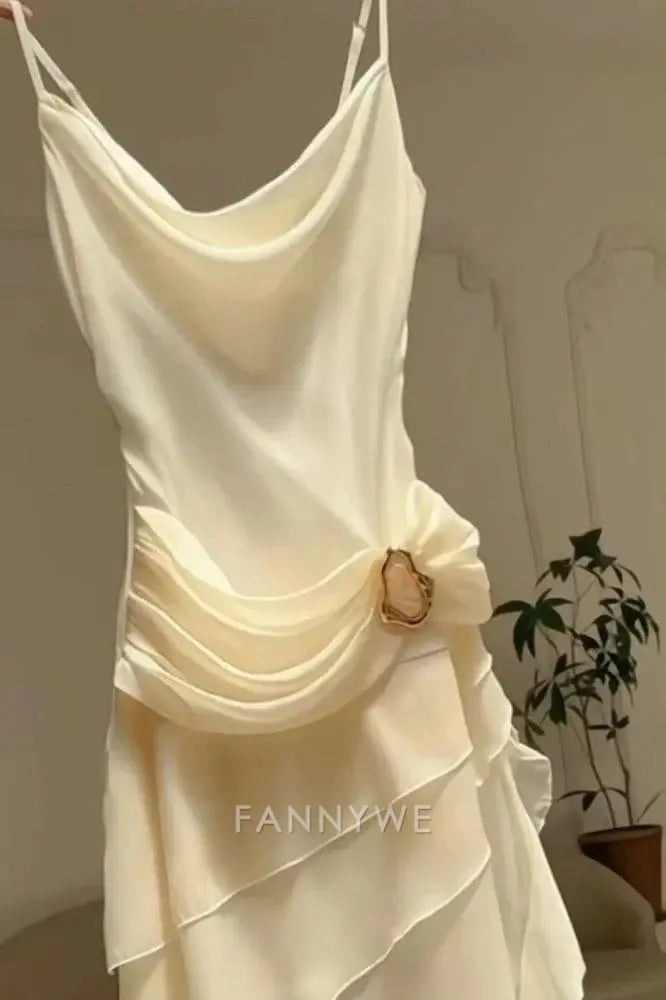 Sheath Vintage Elegant Straps Ivory Long formal dresses Bridesmaid Dresses evening gown Prom Dress
