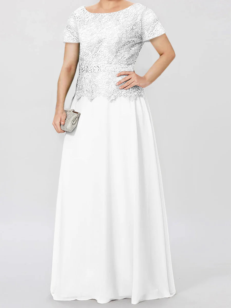 A-Line Short Sleeves Mother Of The Bride Dresses
