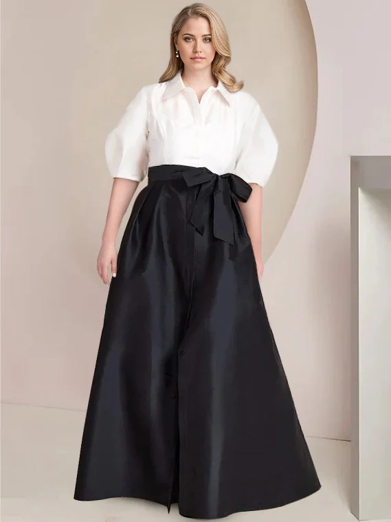 Two pieces A-Line Princess Floor-Length Mother Of The Bride Dresses with Bowknot