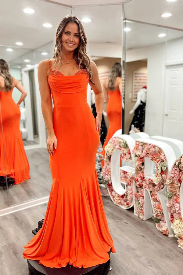 Vestidos formales con tirantes de sirena para fiesta