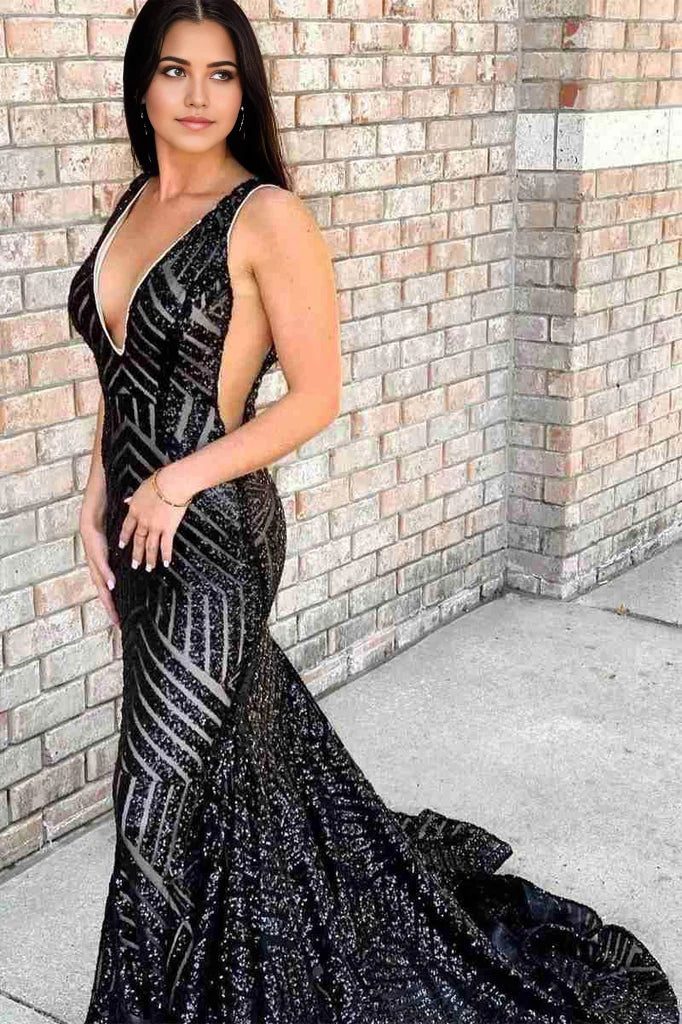 Mermaid V-Neck Long Royal Blue Prom Dress Party Dress