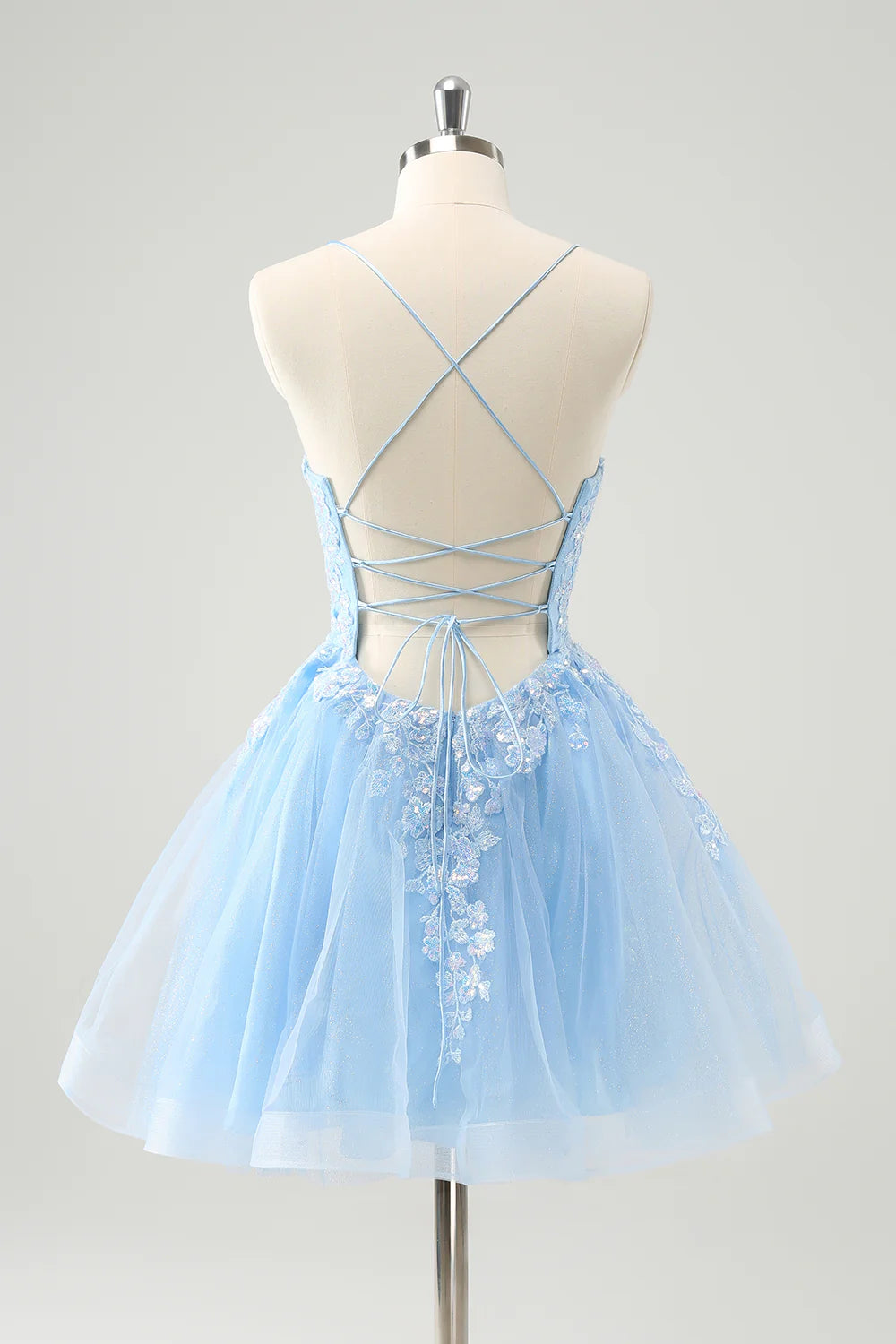 A Line Cute Glitter Sequins Short Homecoming Dress with Appliques