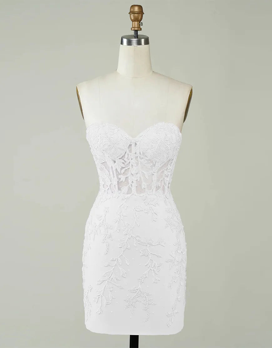 Strapless Corset Back Tight Homecoming Dress