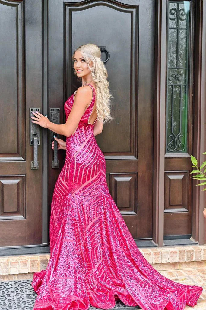 Mermaid V-Neck Long Royal Blue Prom Dress Party Dress