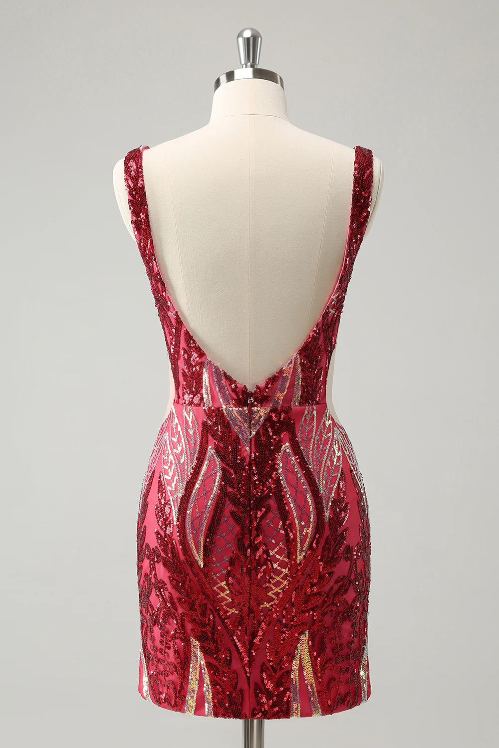 Sparkly Sequined Tight V Neck Homecoming Dress