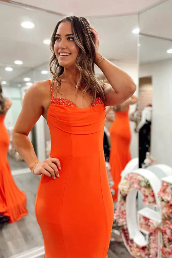 Vestidos formales con tirantes de sirena para fiesta