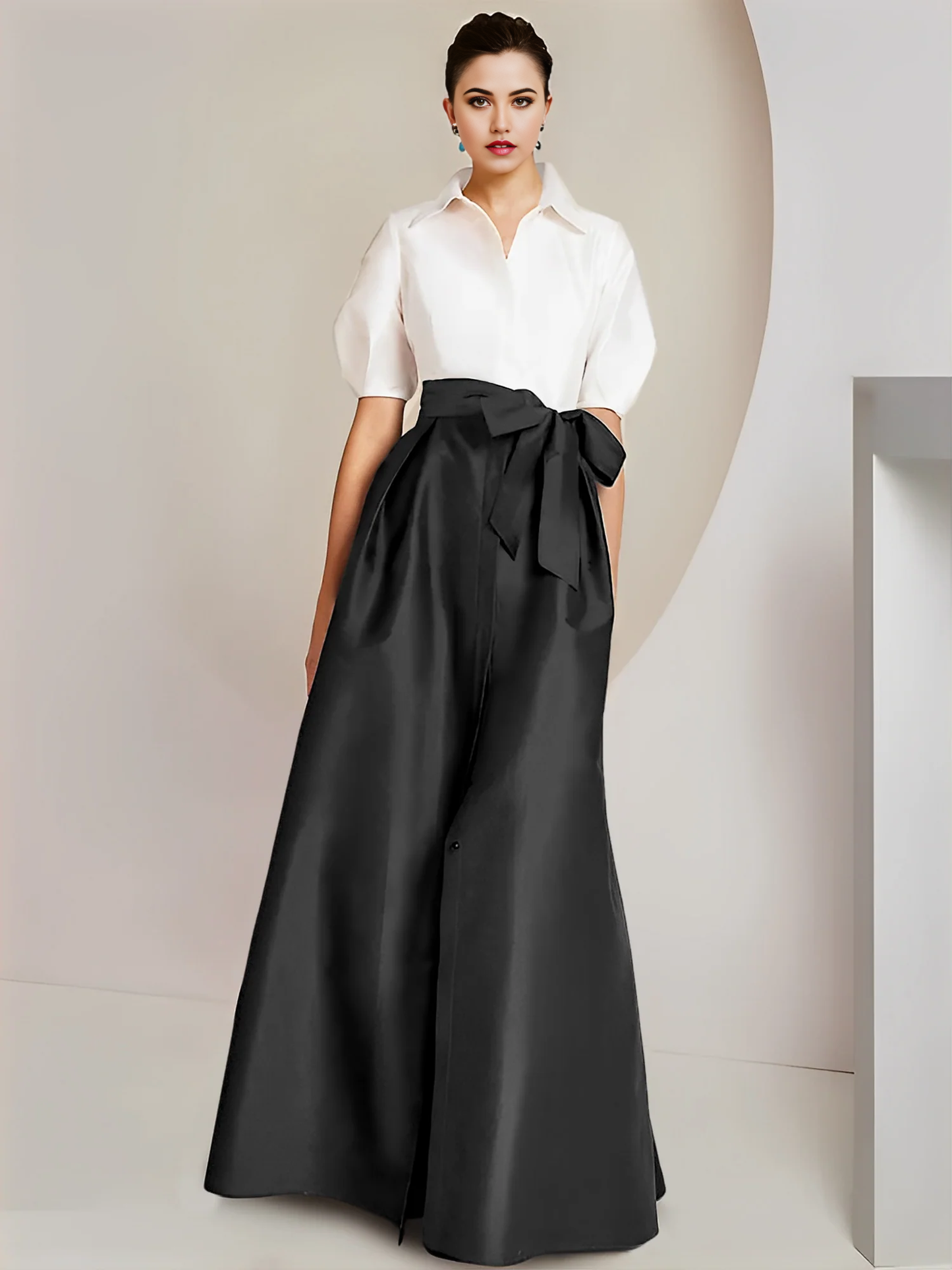Two pieces A-Line Princess Floor-Length Mother Of The Bride Dresses with Bowknot