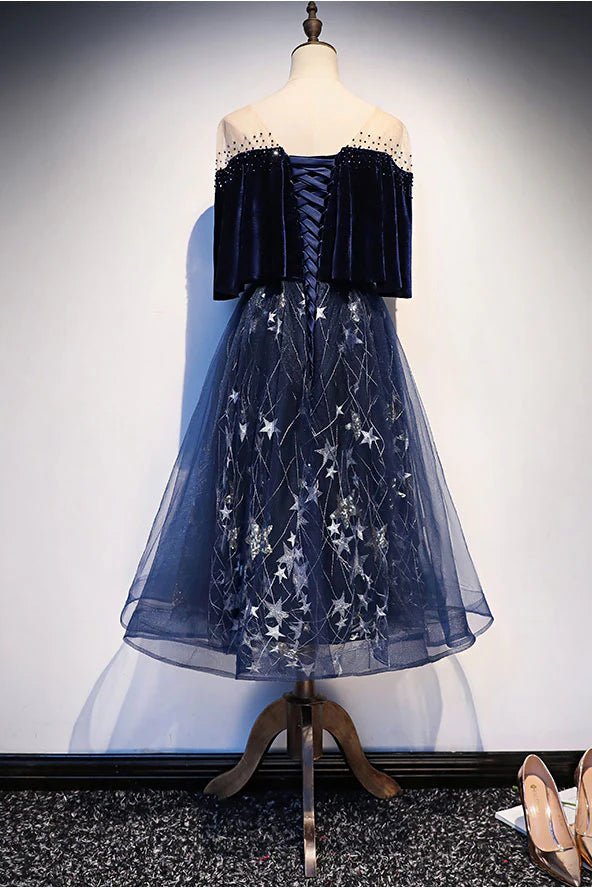 Tulle lace short prom dress
