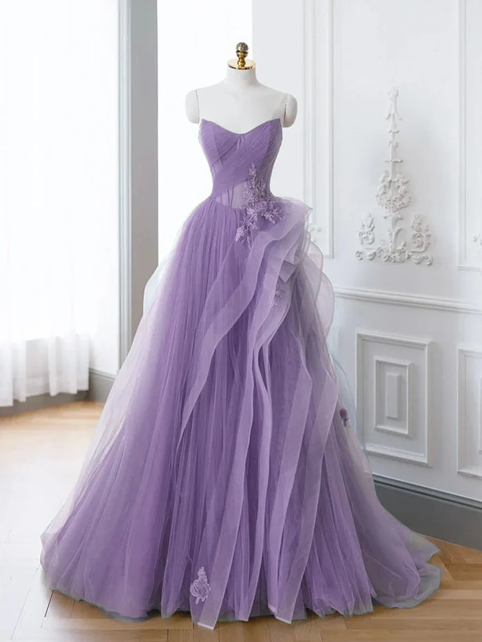A-Line Off Shoulder Long Prom Dress Lace Long Evening Dress