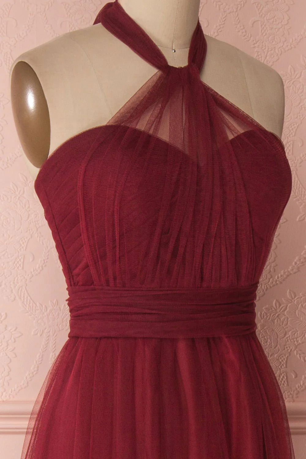 Tulle sweetheart long prom dress