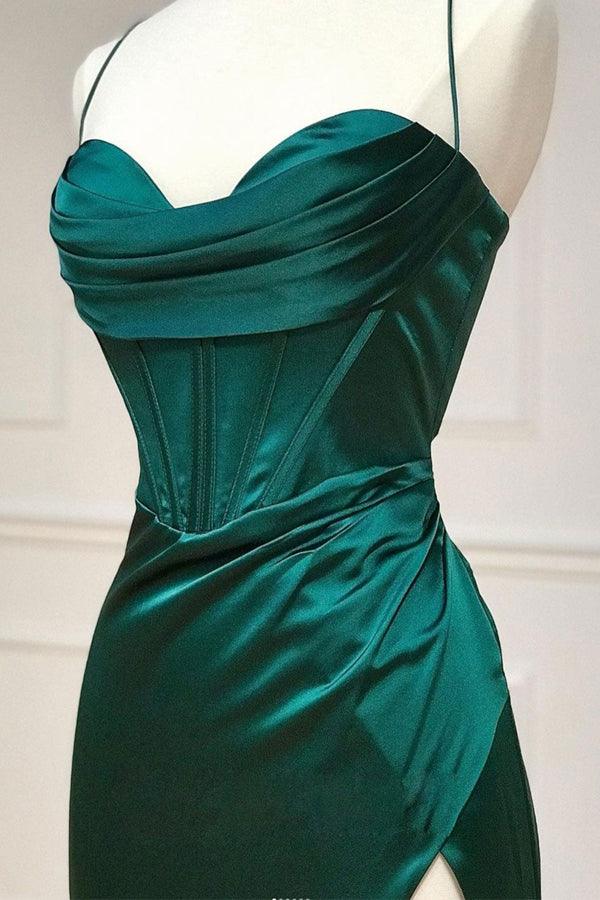 Sheath Straps Split Prom Dresses
