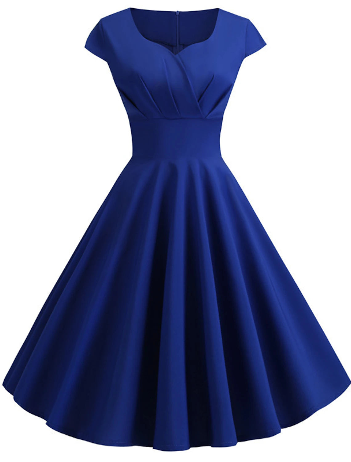 A-Line Party Dresses Vintage Dress Holiday Knee Length Short Sleeve V Neck Spandex with Pleats Print