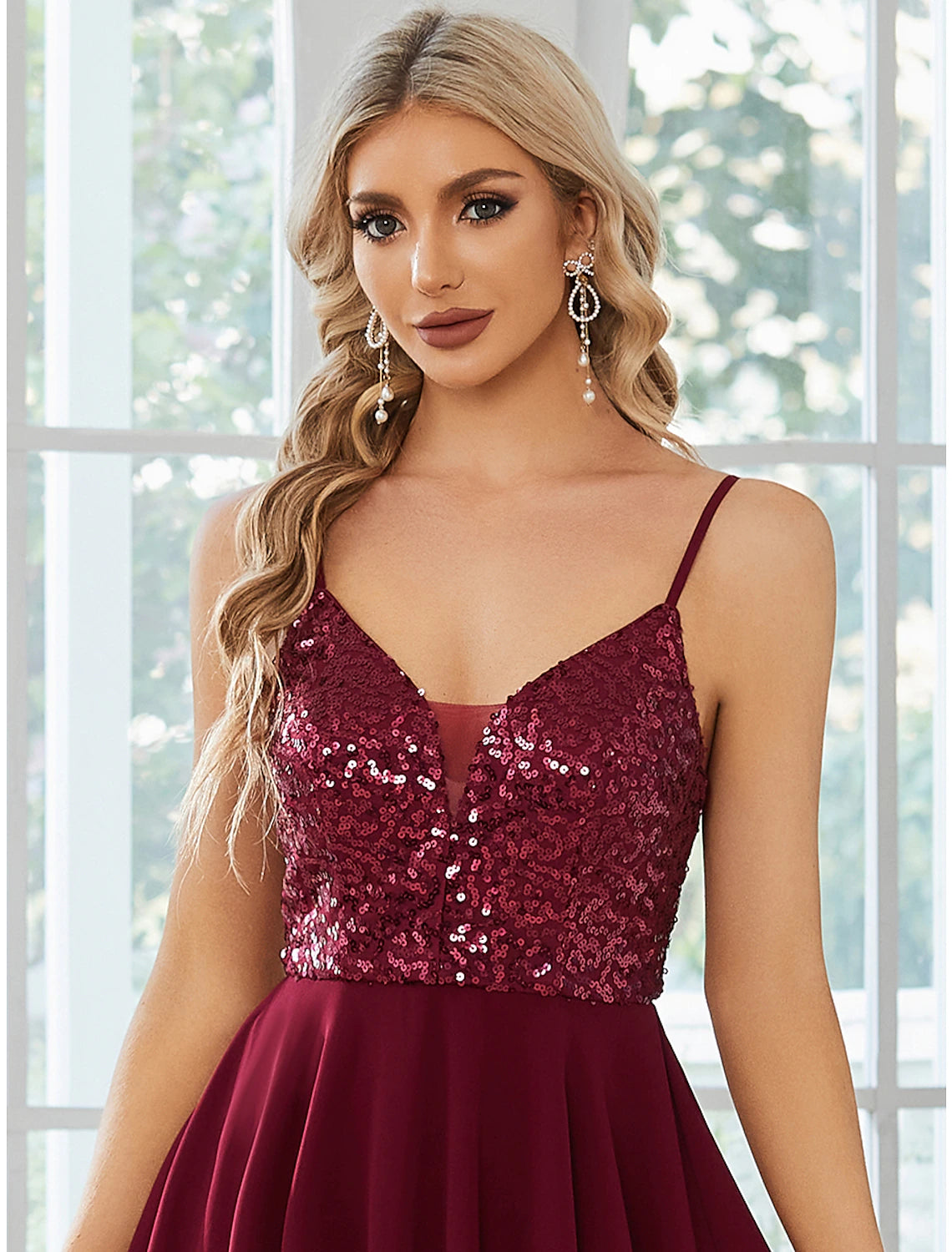 Vestidos de fiesta de corte A, sexys, cortos/mini, sin mangas, con tirantes finos, de gasa y lentejuelas plisadas.