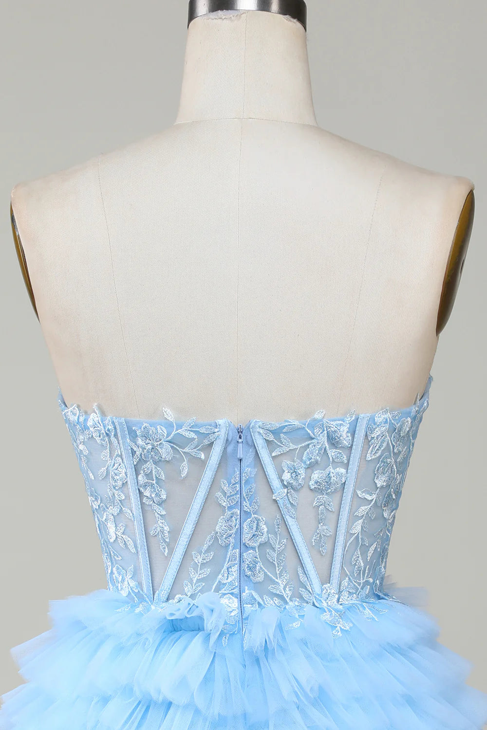 A-Line Sweetheart Corset Short Homecoming Dress with Ruffles