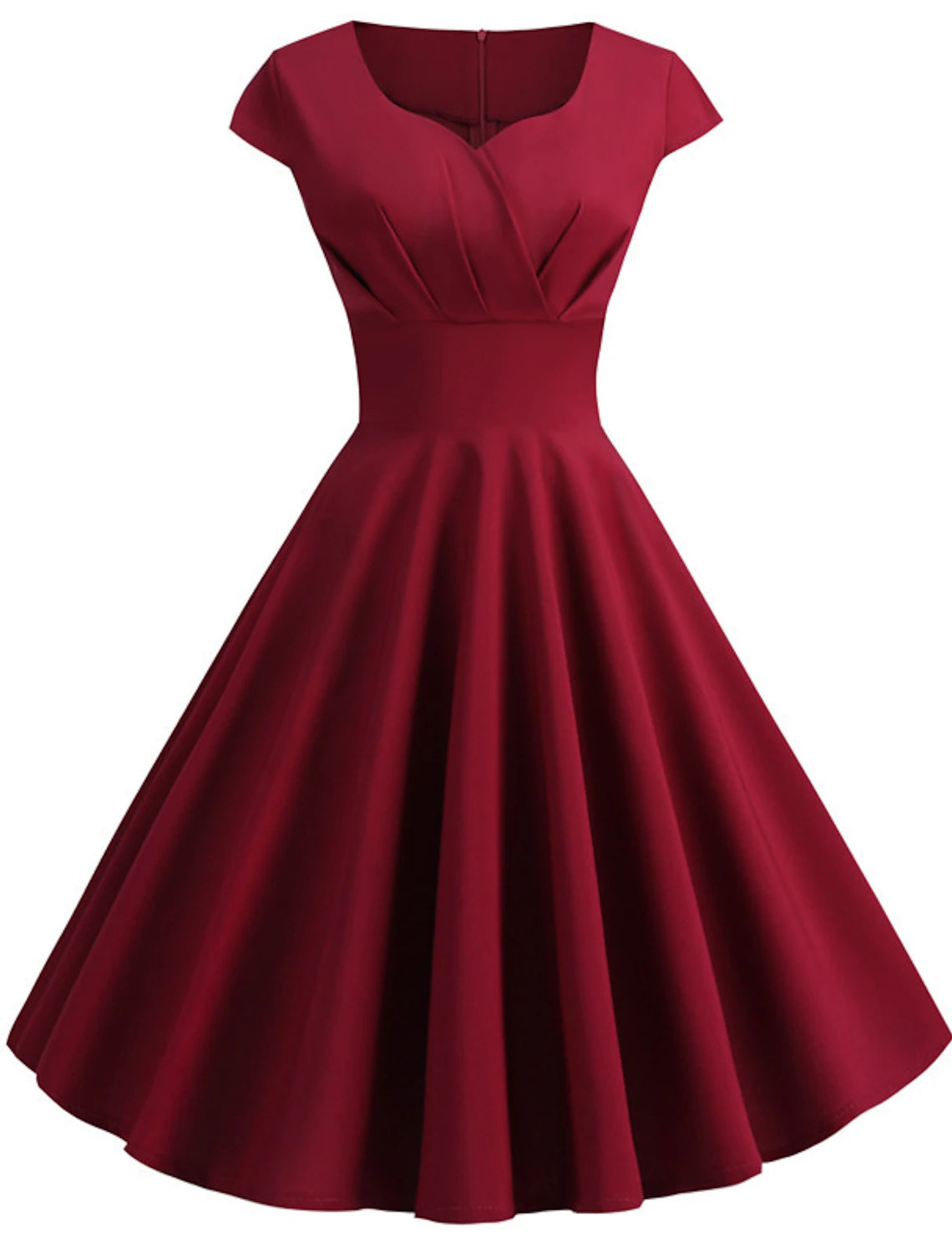 A-Line Party Dresses Vintage Dress Holiday Knee Length Short Sleeve V Neck Spandex with Pleats Print