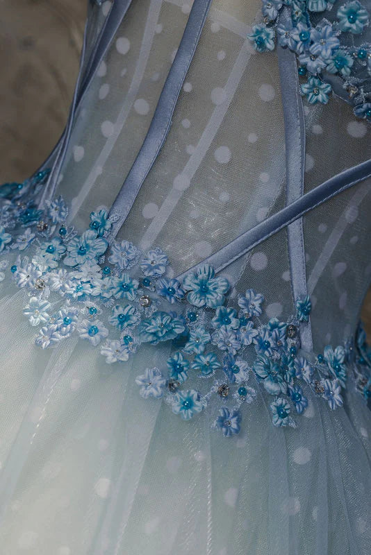 Tulle long prom dress
