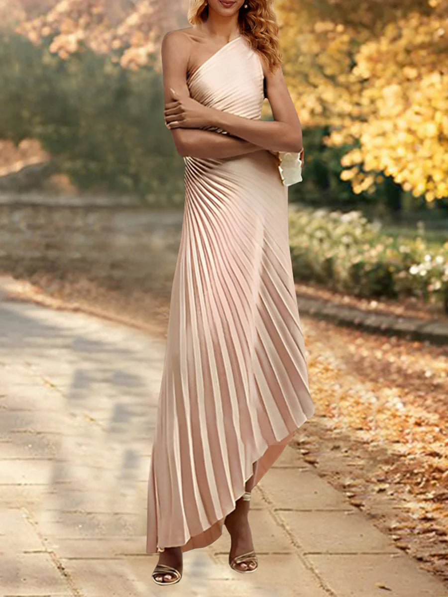 Sheath One Shoulder Asymmetrical Floor-Length Mother Of The Bride Dresses