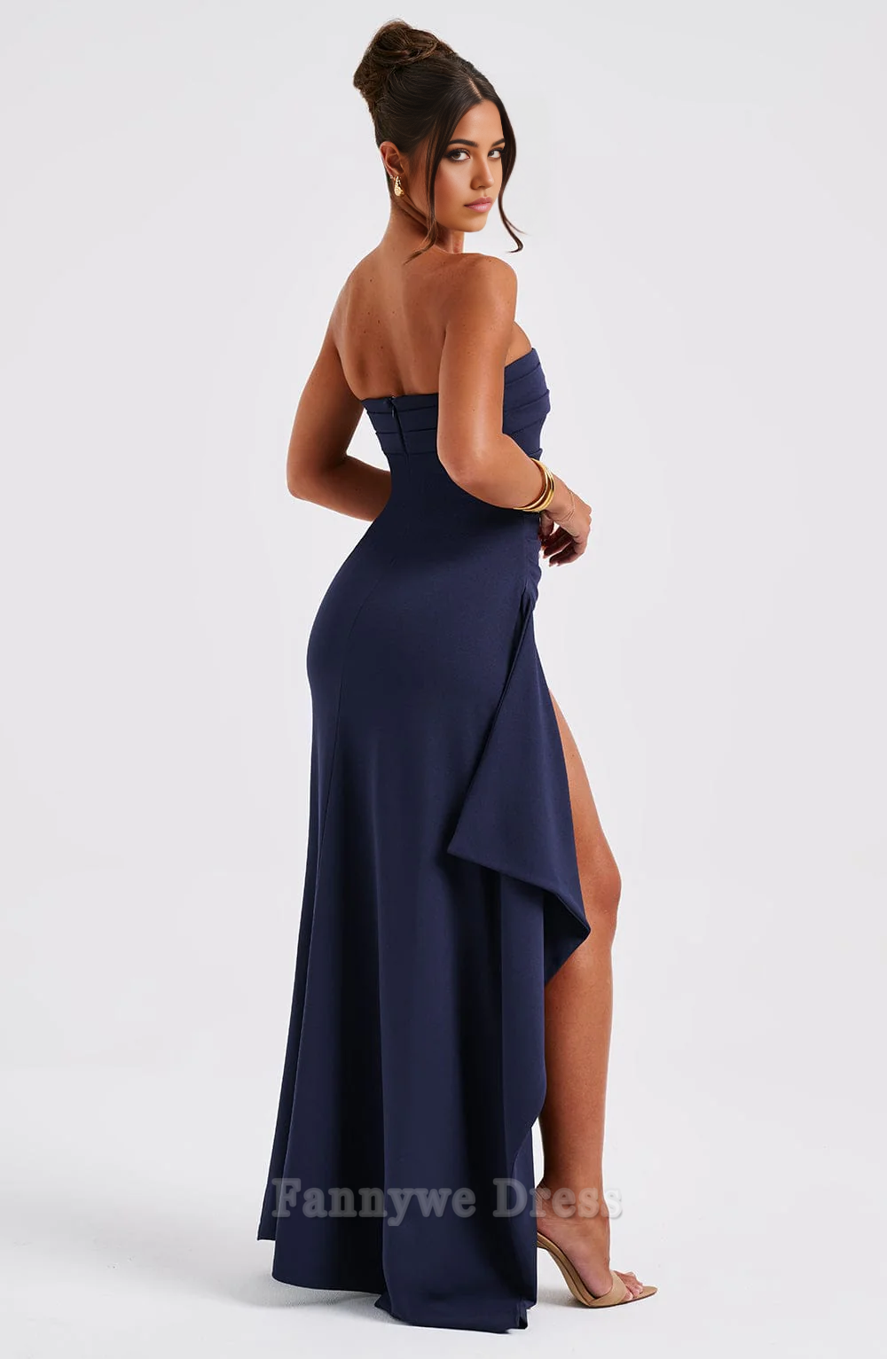 Meerjungfrau Trägerloses Sexy Abendkleider Brautjungfernkleider Abendkleid Ballkleid mit Schlitz