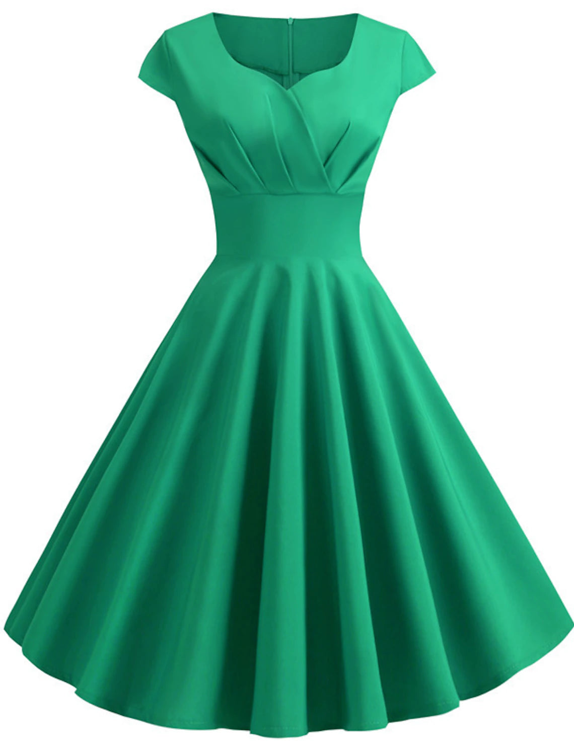A-Line Party Dresses Vintage Dress Holiday Knee Length Short Sleeve V Neck Spandex with Pleats Print