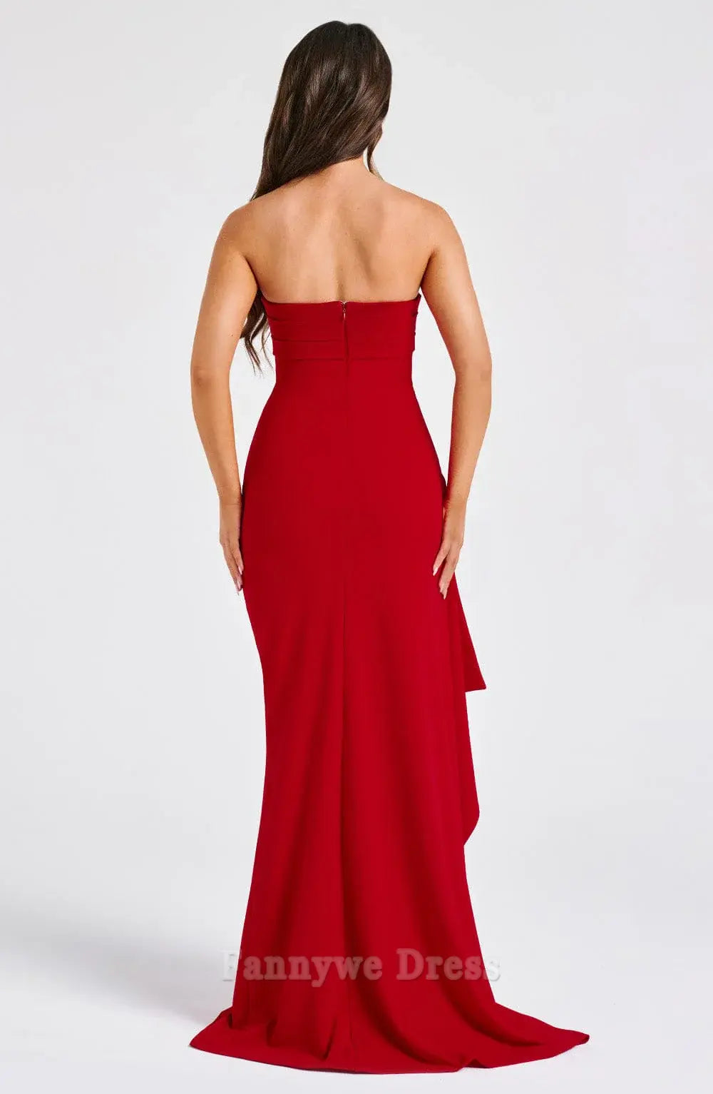 Vestidos formales sexys sin tirantes de sirena, vestidos de dama de honor, vestido de noche, vestido de fiesta con abertura