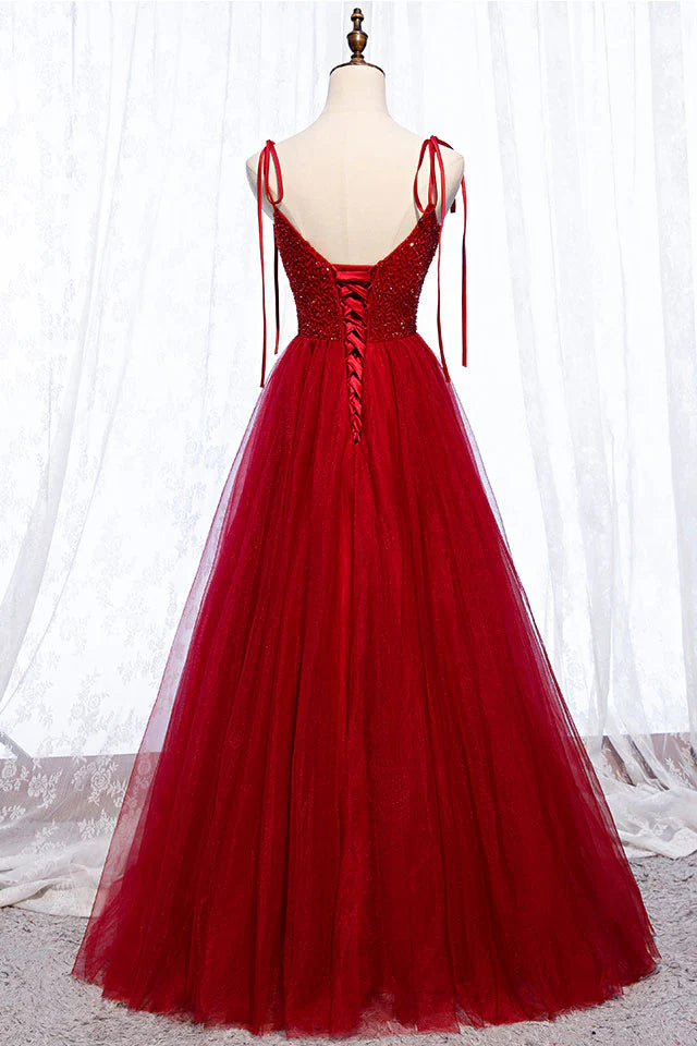 Sweetheart beads long prom dress