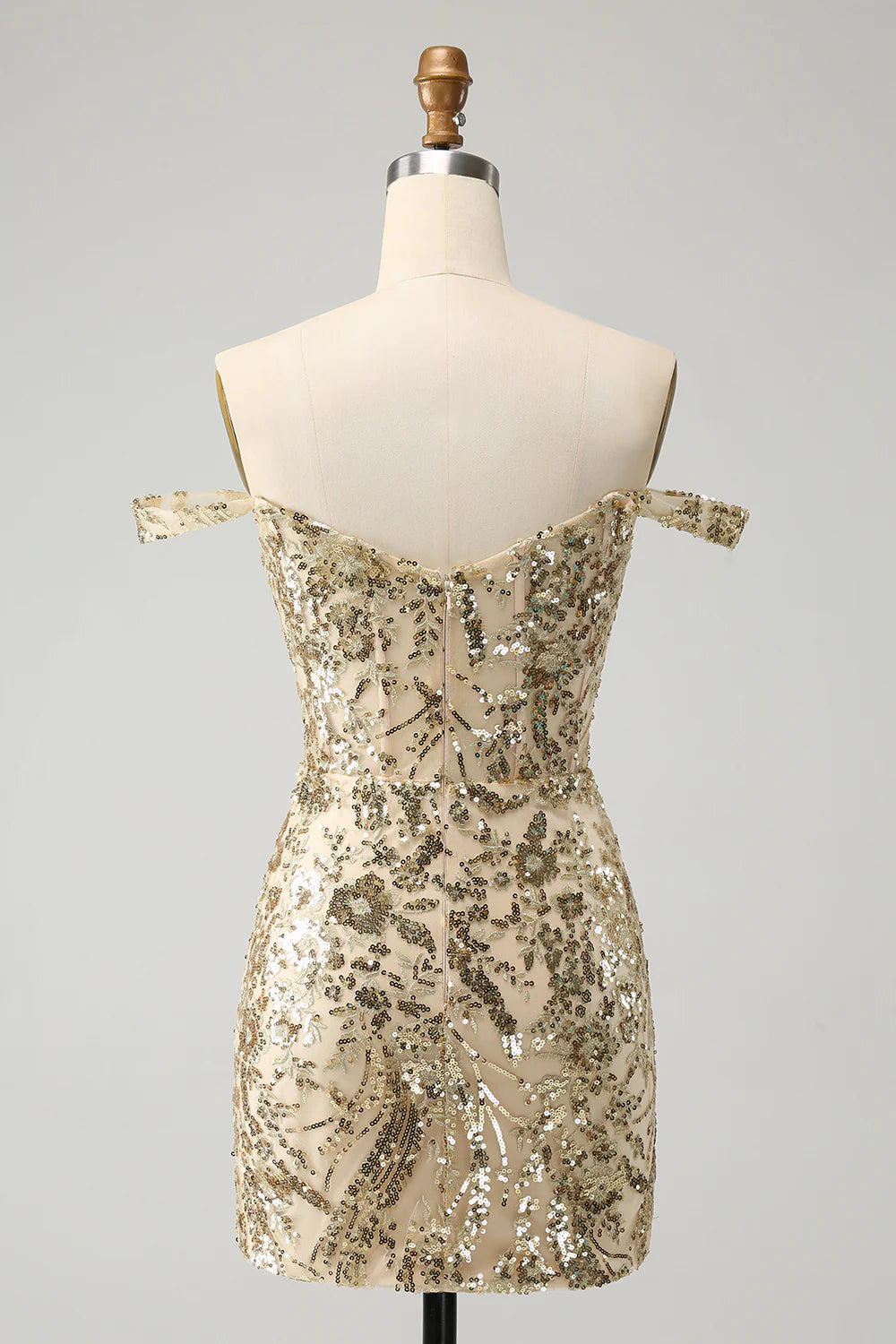 Sparkly Bodycon Off The Shoulder Homecoming Dress with Sequins