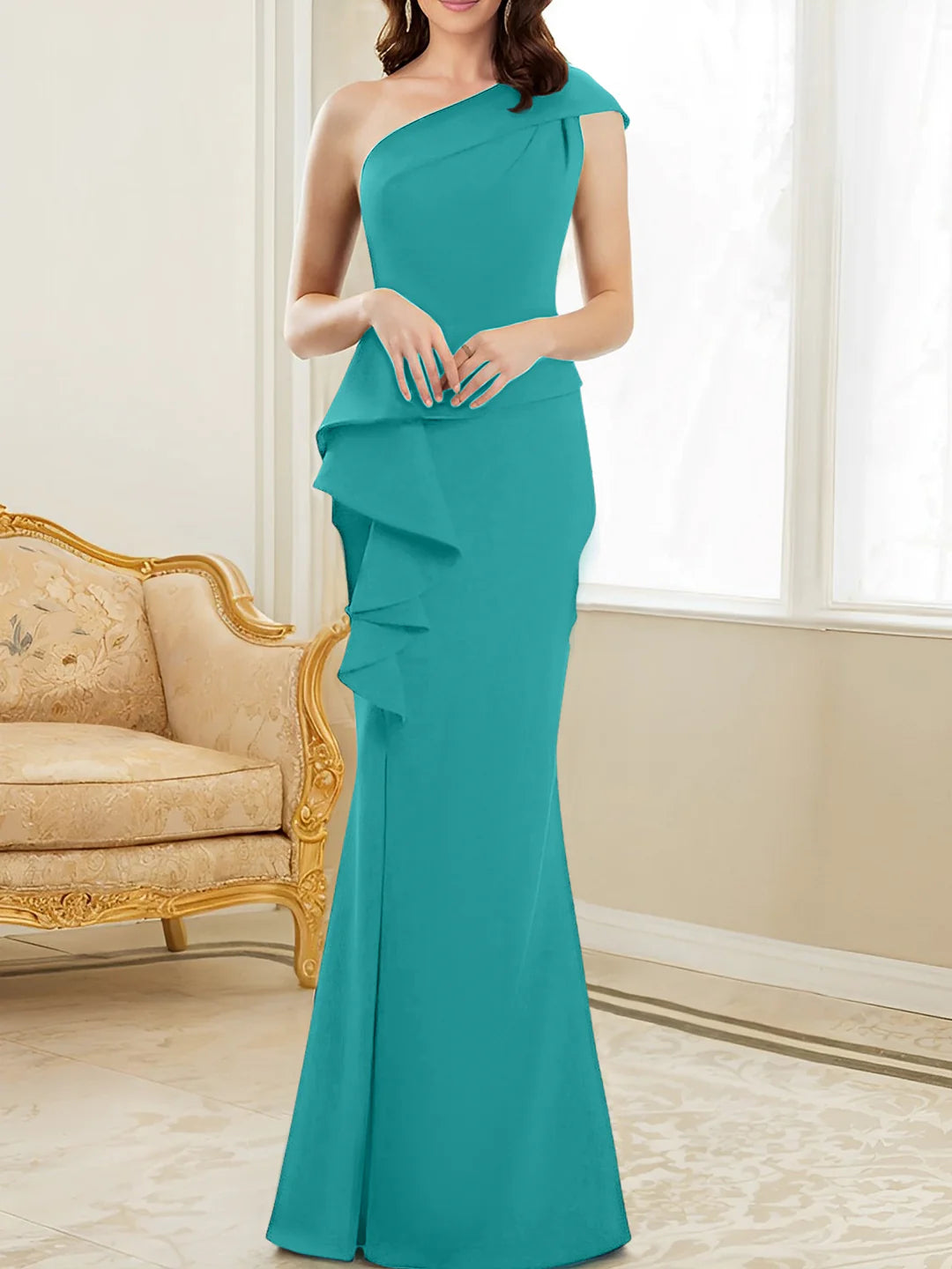Mermaid One-Shoulder Floor-Length Mother Of The Bride Dresses