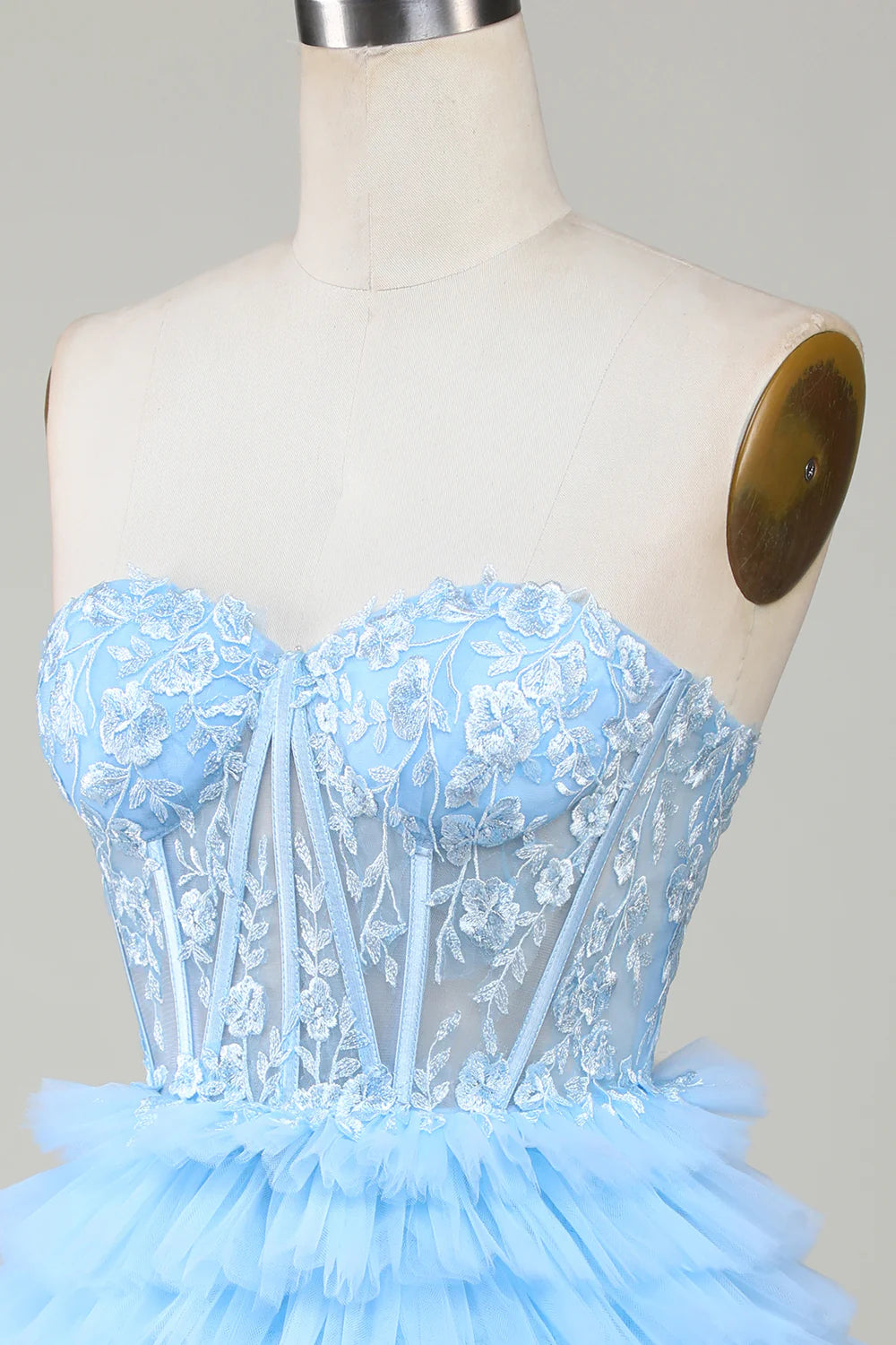 A-Line Sweetheart Corset Short Homecoming Dress with Ruffles