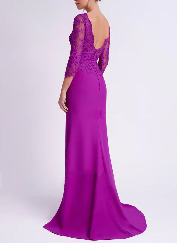 Mermaid Scoop Long Sleeves Mother Of The Bride Dresses