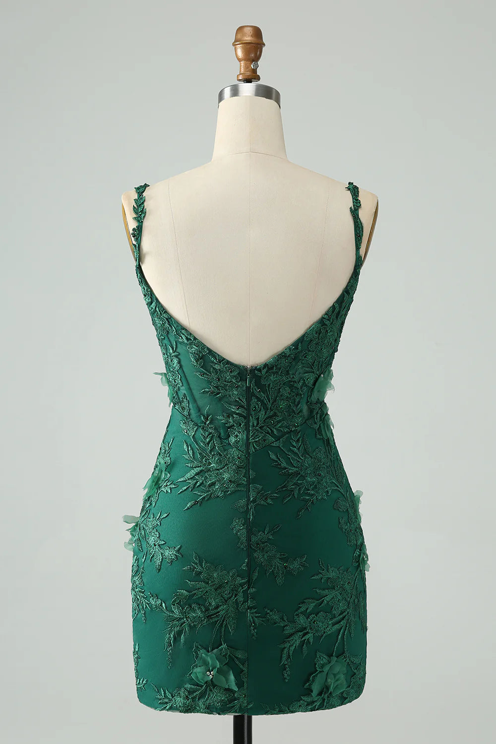 Bodycon Spaghetti Straps Short Homecoming Dress with Appliques