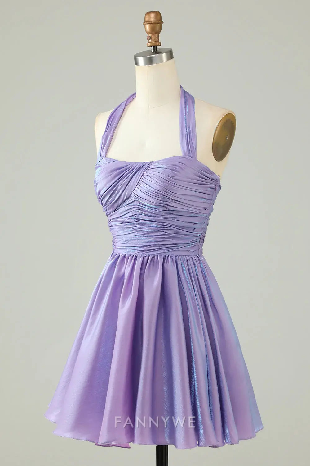 FannyWe Elegant Purple Halter Open Back Sleeveless A Line Homecoming Dress hot sale