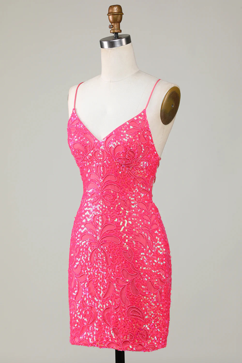 Sparkly Beaded Tight Short Homecoming Dress