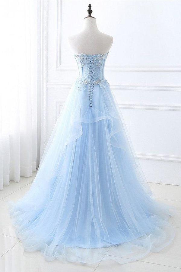 Vestidos de fiesta de corte A con escote en forma de corazón y largo hasta el suelo