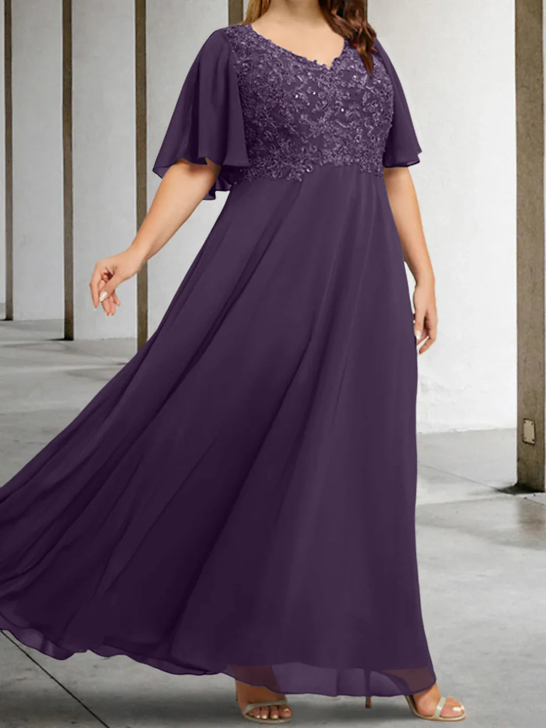 A-Line V-Neck Mother Of The Bride Dresses