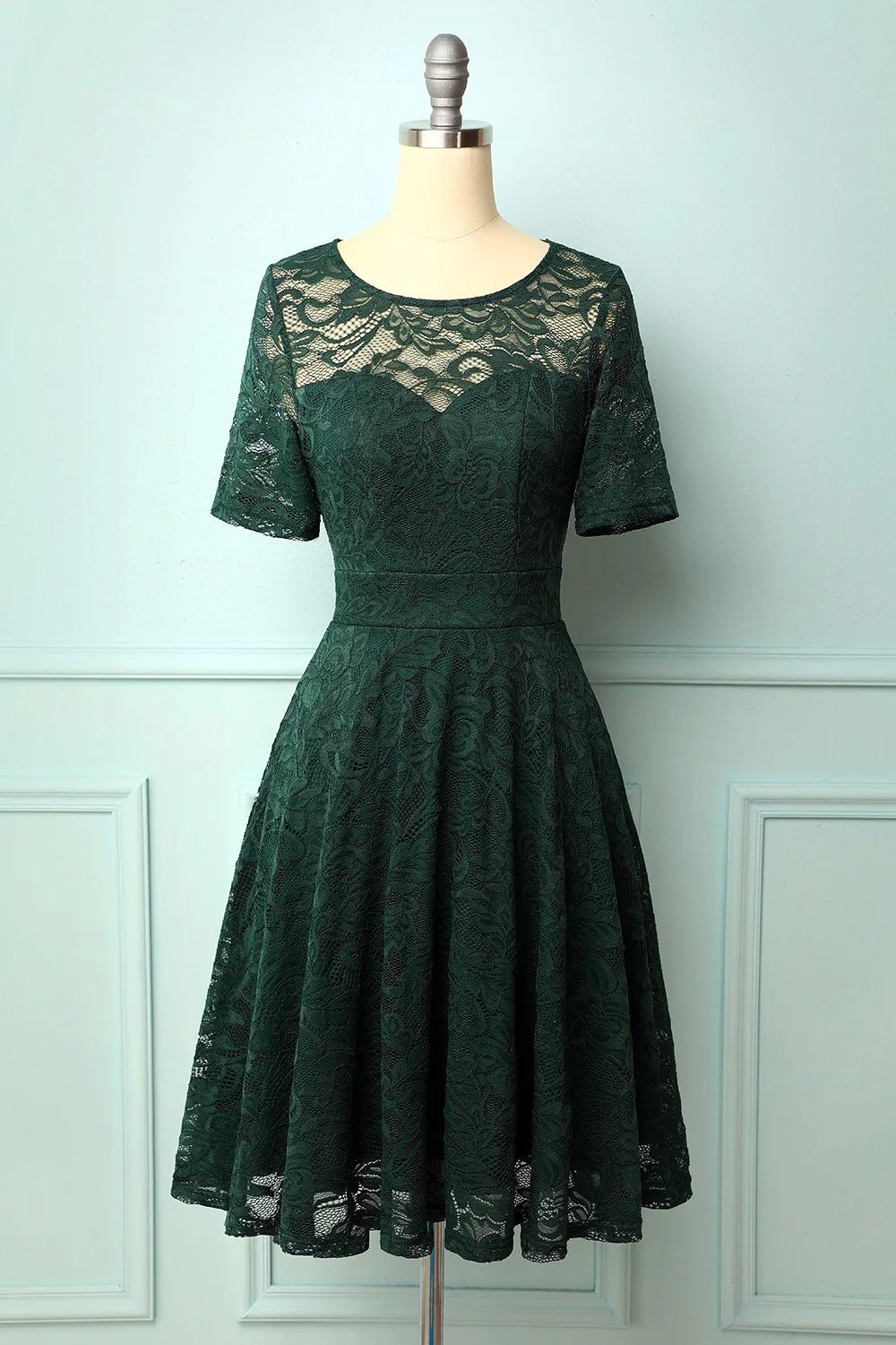 Burgundy Bridesmaid Plus Size Lace Dress