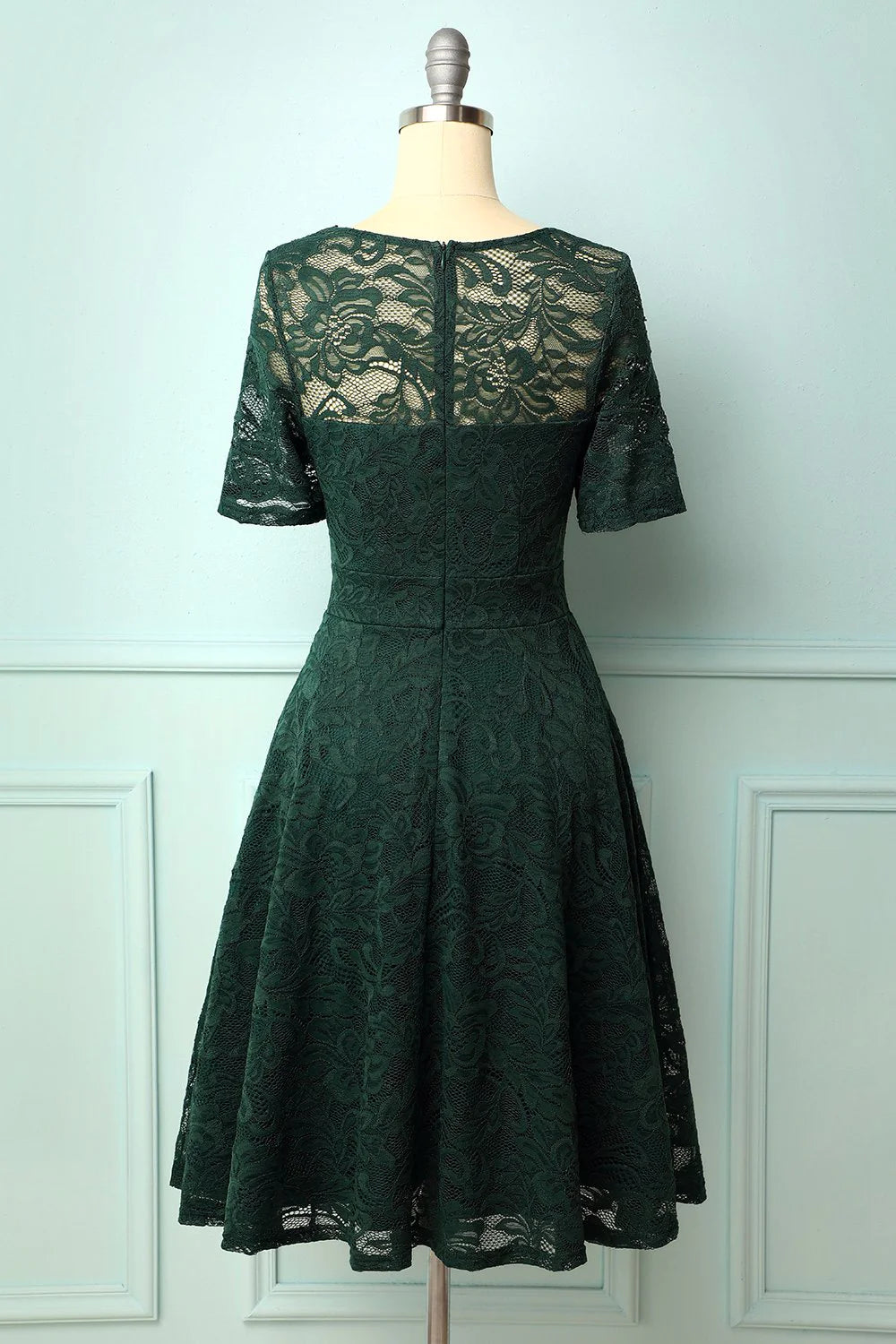 Burgundy Bridesmaid Plus Size Lace Dress