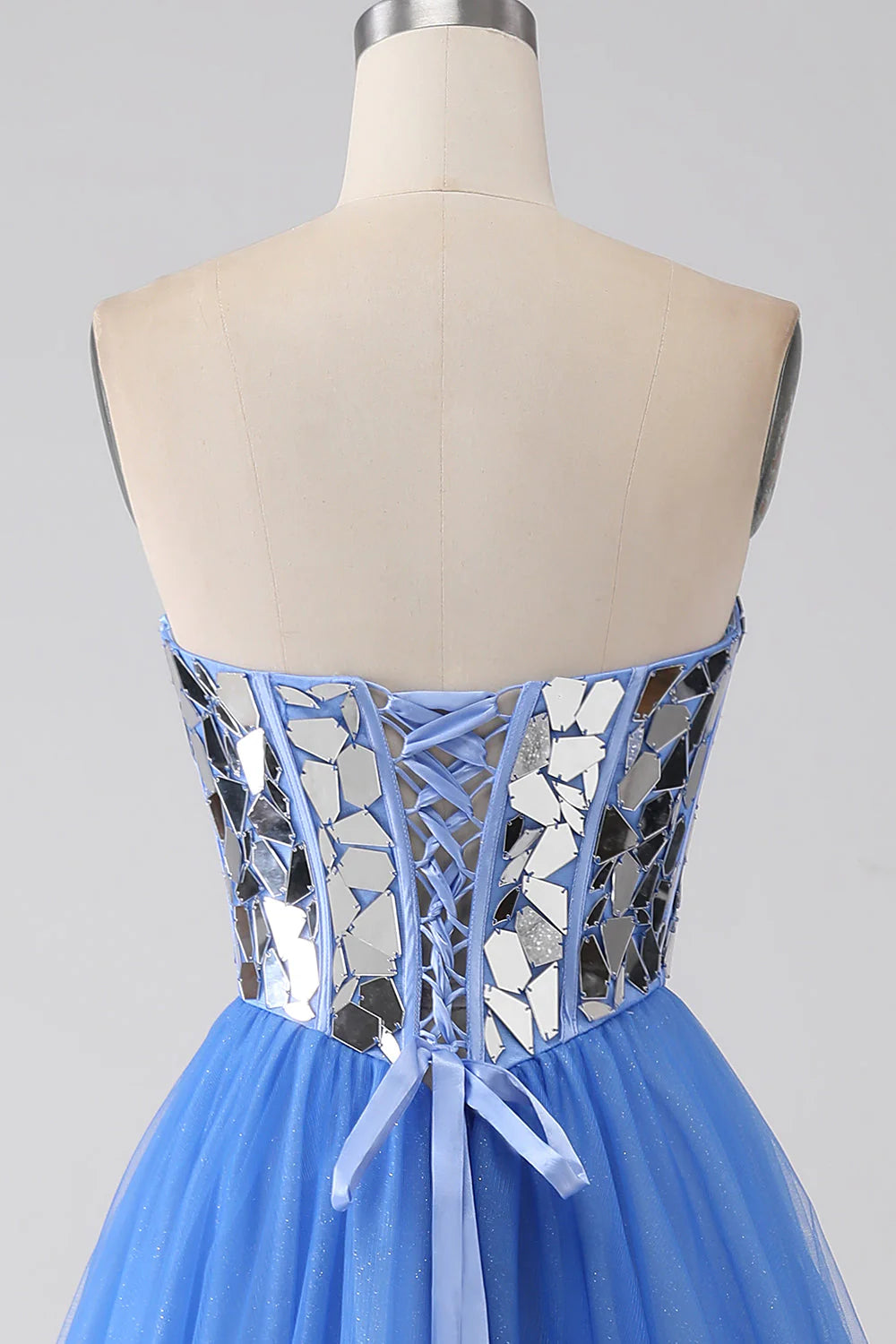 A-Linie Herzausschnitt Spiegel Royalblaues Ballkleid