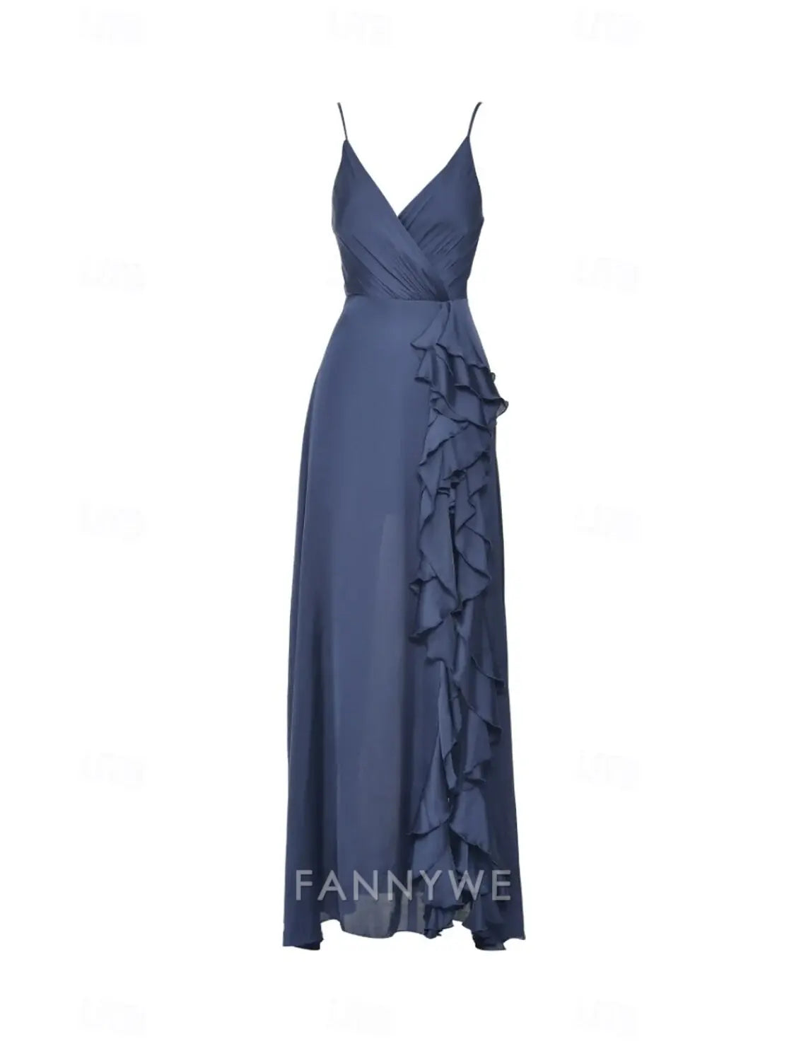 FannyWe Vestido largo sencillo para mujer Vestido maxi Vestido de fiesta Vestido de cóctel Vestido lencero Moda Fiesta Ocasión especial Cita Corte regular Liso Sin mangas Tirantes finos Verde Azul oscuro Rosa Rojo Verano