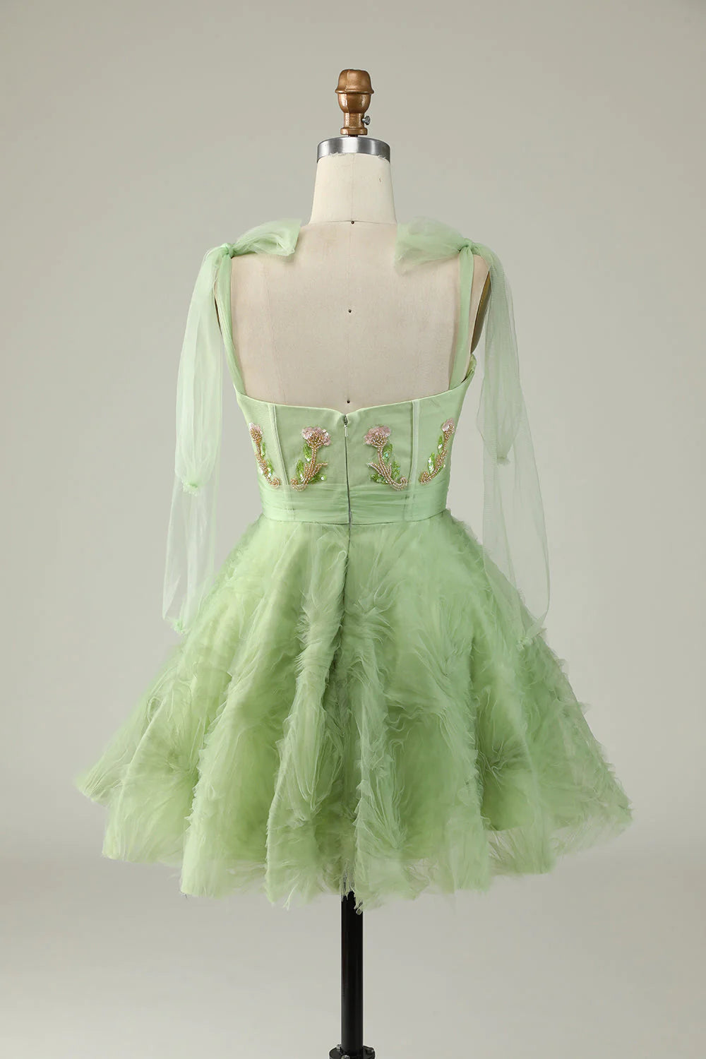 Sweetheart Green A Line Cocktail Dress with Beading