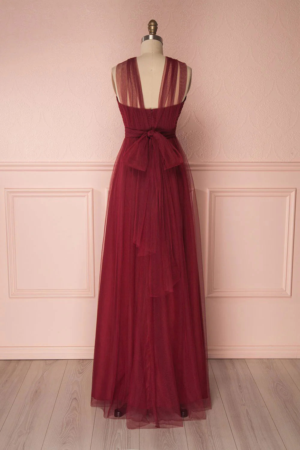 Tulle sweetheart long prom dress