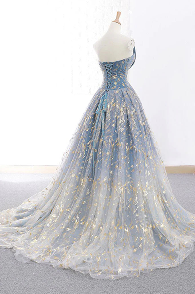 Tulle long prom dress