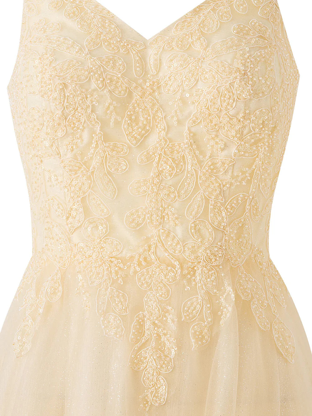 A-line Floor Length Glitter Tulle Prom Dress