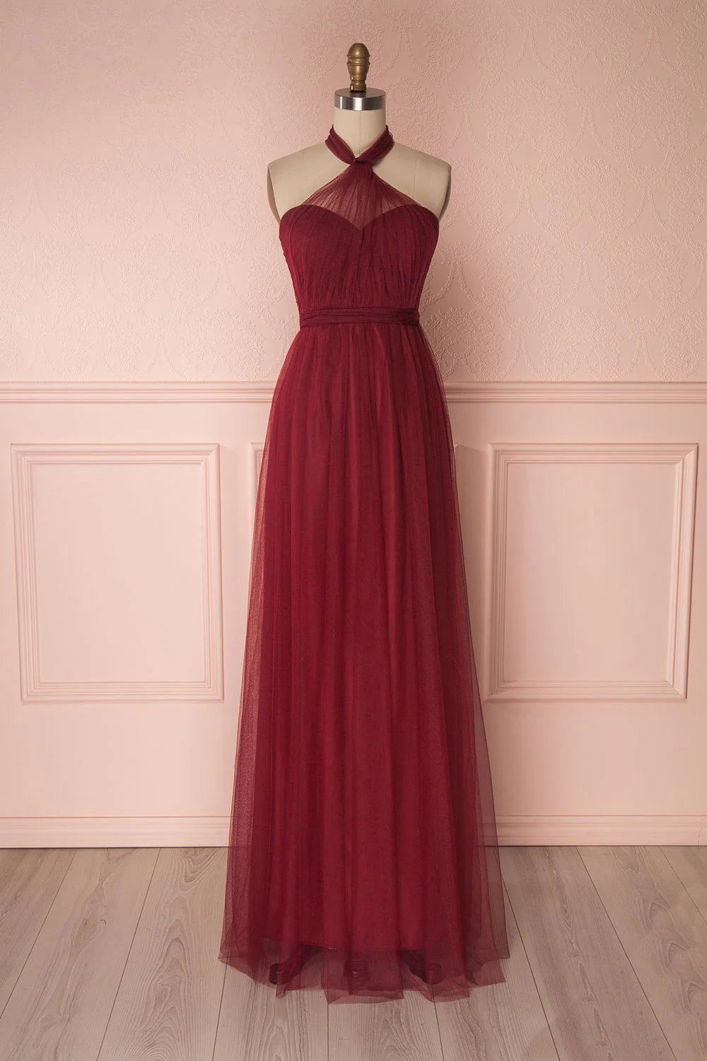 Tulle sweetheart long prom dress