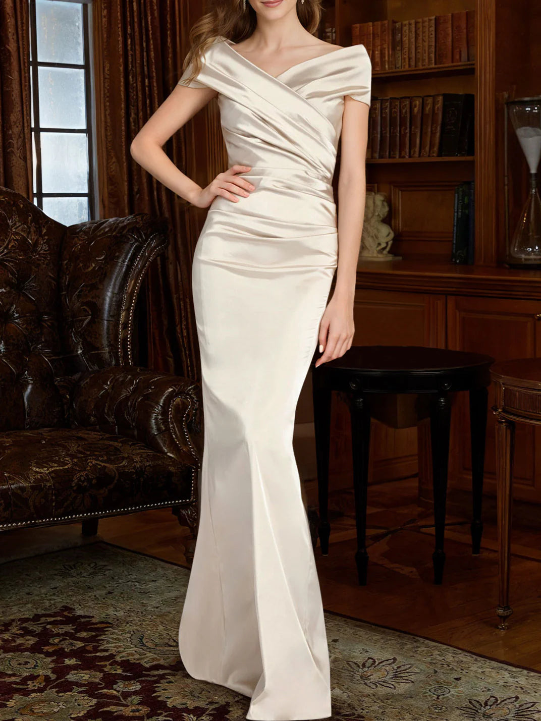 Sheath Off-The-Shoulder Mother Of The Bride Dresses