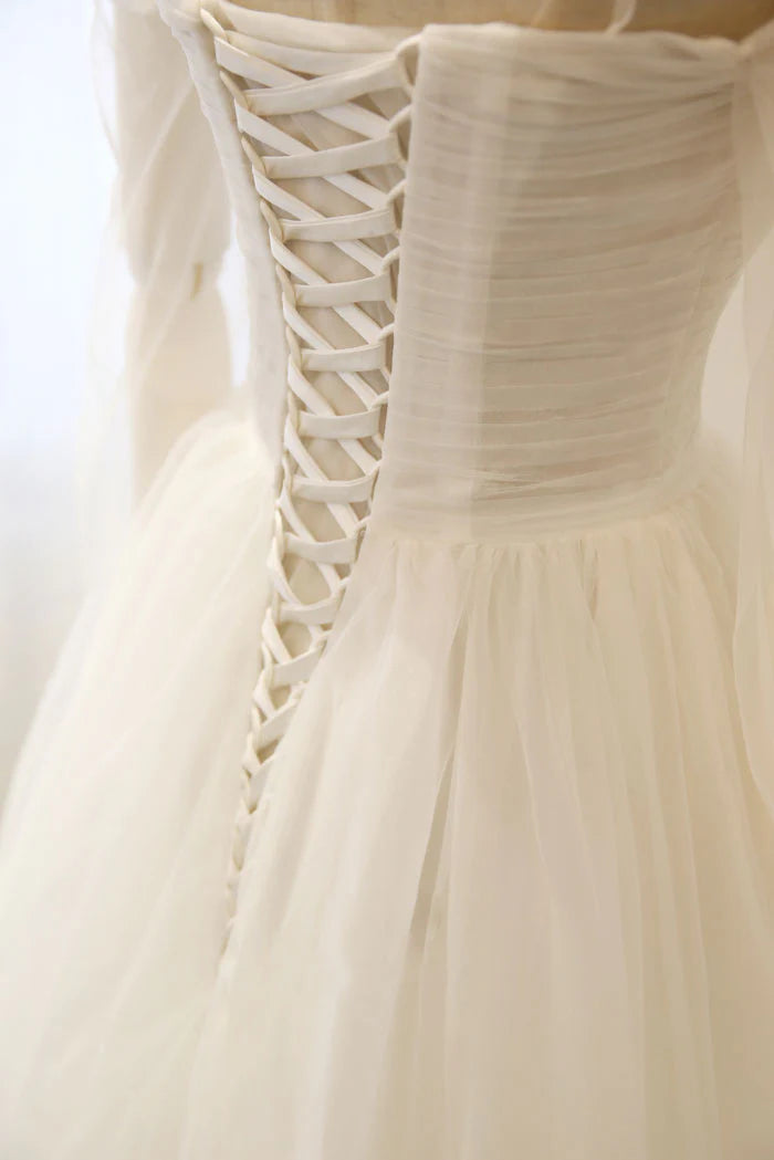 Tulle long prom dress