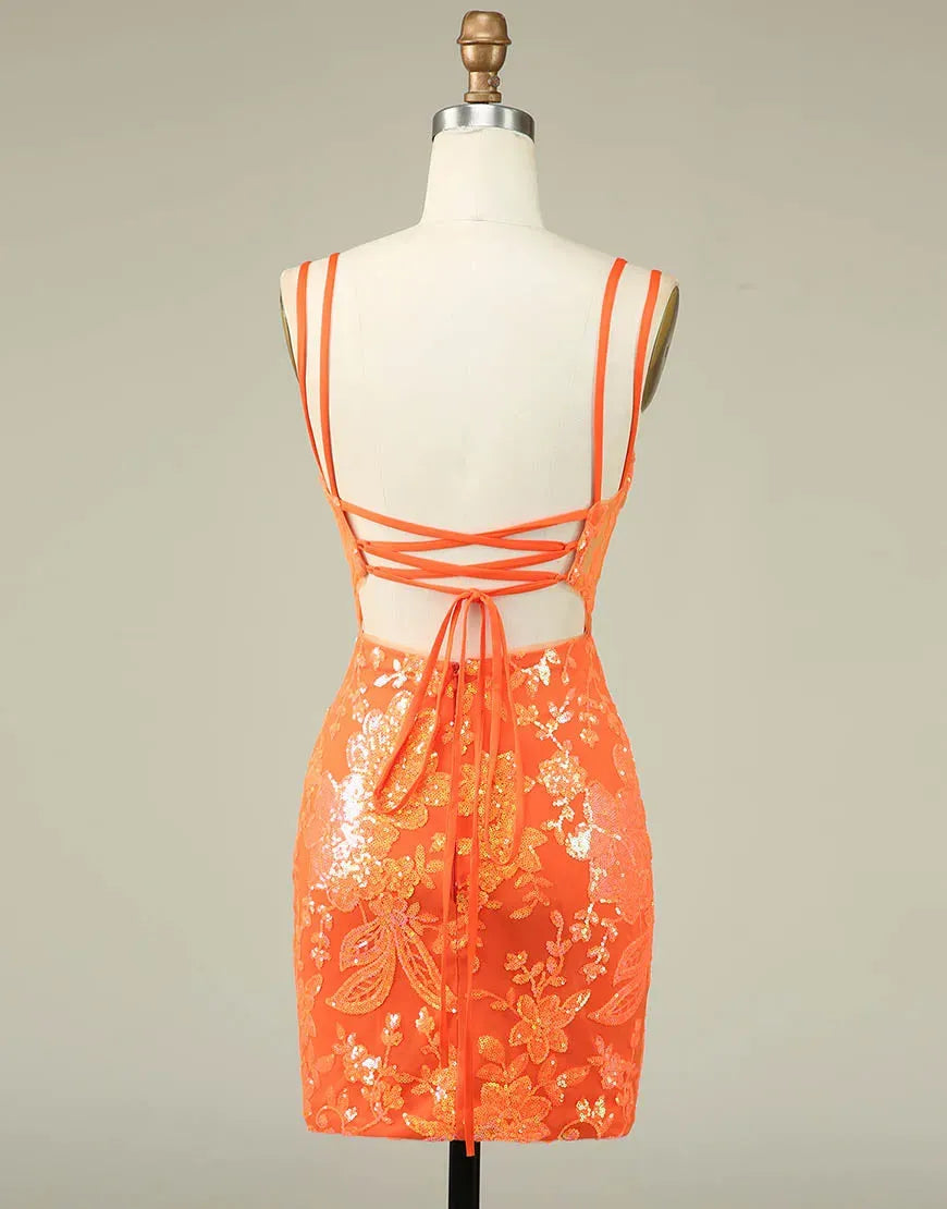 Gorgeous Lace Up Tight Glittler Homecoming Dresses